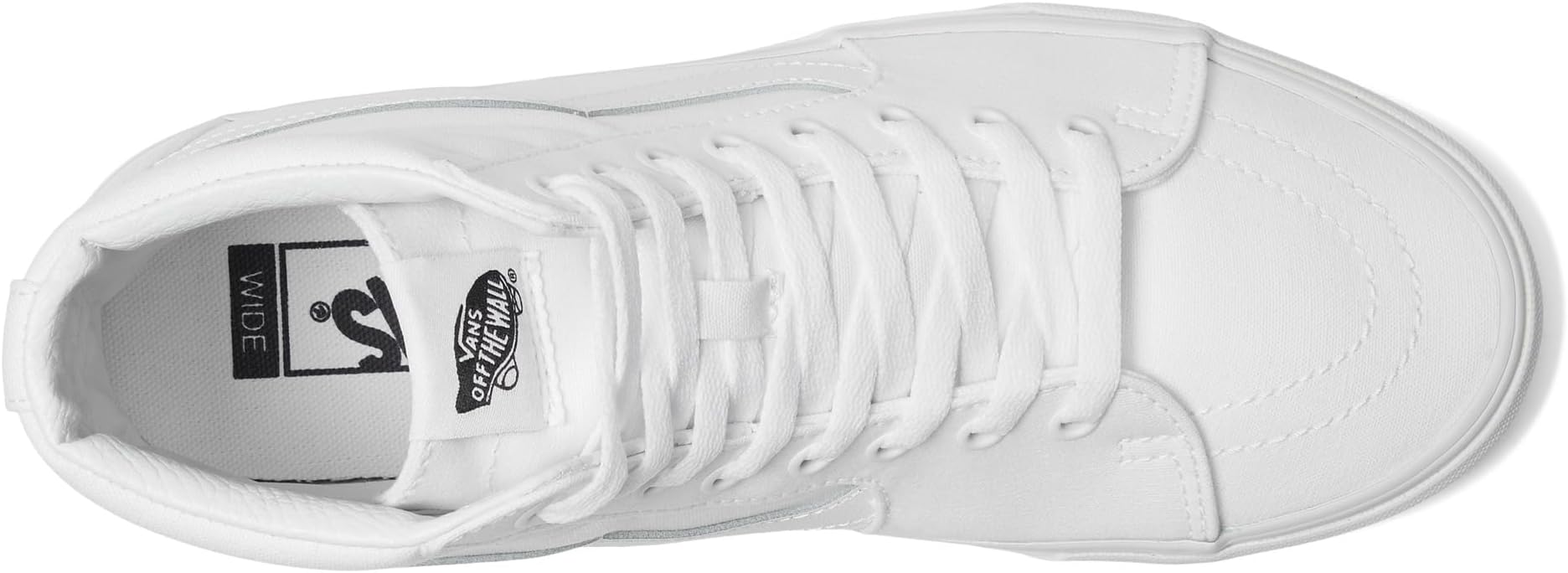Кроссовки Unisex Vans SK8-Hi Wide, Canvas True White — фото 2