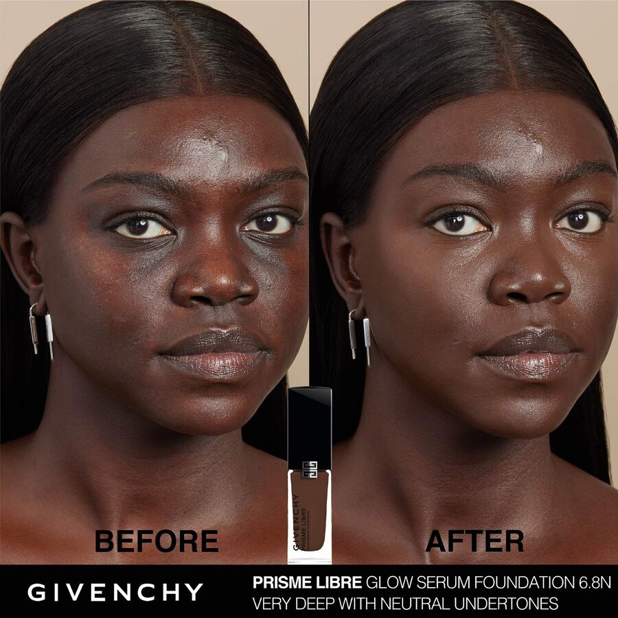 Тональная основа Prisme Libre Glow Serum с эффектом разглаживания и естественным финишем Givenchy, 1 oz /30 ml, 6.8N — фото 2