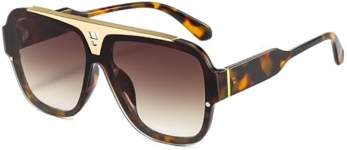 

Модные винтажные солнцезащитные очки в крупной квадратной оправе для женщин и мужчин, дорожные солнцезащитные очки, женские солнцезащитные очки UV400 MTZJH, Leopard Brown