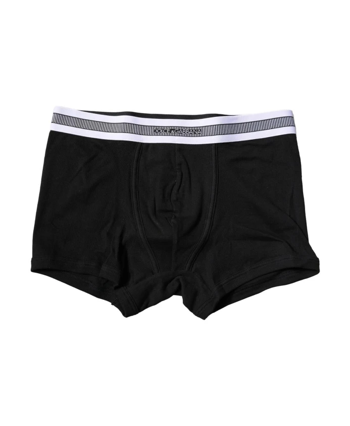 

Вязаные боксерские шорты в рубчик Dolce & Gabbana, черный