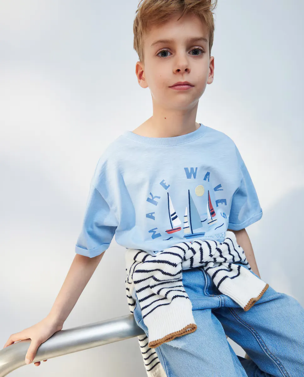 

Футболка с короткими рукавами для мальчика Kids El Corte Inglés, синий