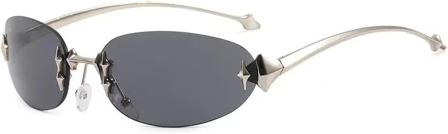 

Безрамочные солнцезащитные очки для женщин, модные, в стиле ретро, ​​с металлическим декором, высококачественные, роскошные, с защитой от УФ-излучения UV400 TKKTLLT, Xh7586-c2