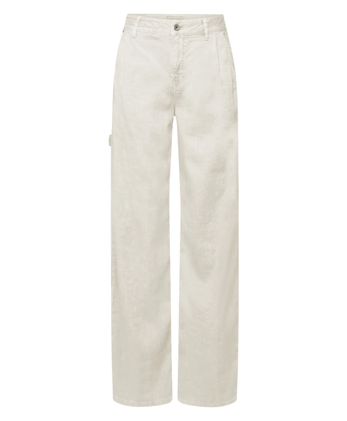 

Бежевые женские джинсы, высокая талия, широкие штанины. Drykorn, бежевый