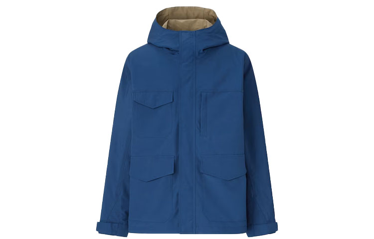 UNIQLO Ветровка унисекс темно-синяя, Navy Blue — фото 3