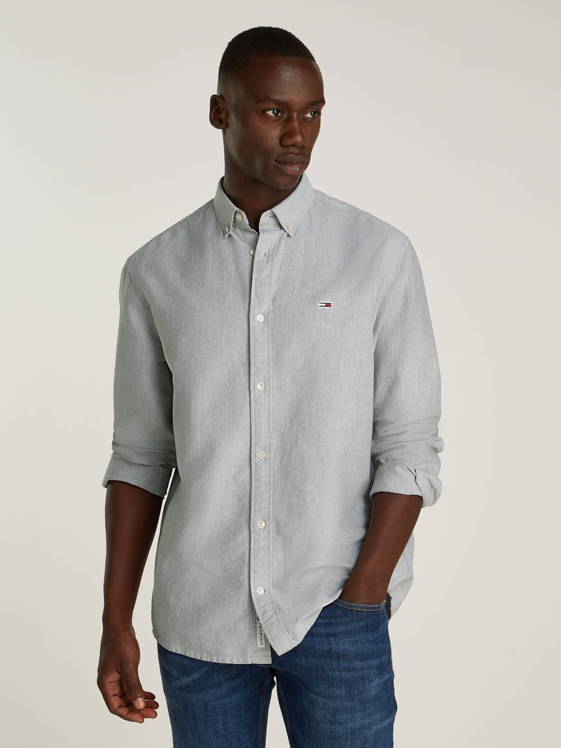 

Рубашка Tommy Jeans Regular Fit, серый