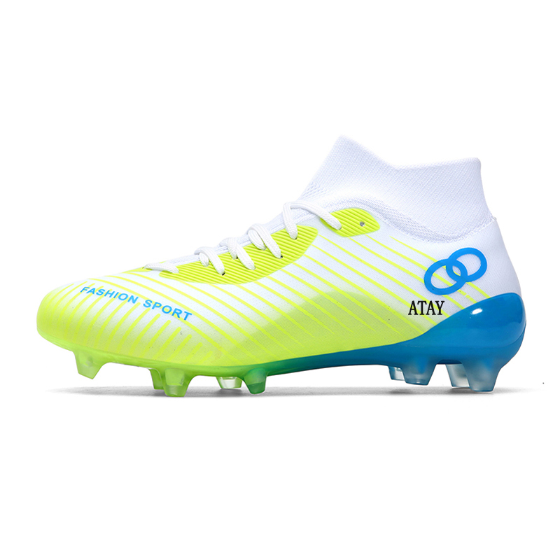 Антискользящие износостойкие футбольные бутсы Unisex Neon Green ATAY, Неоново-зеленые для искусственного покрытия