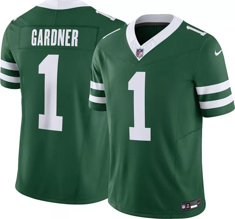 

Мужские кроссовки Nike New York Jets Ahmad Sauce Gardner #1 Vapor F.U.S.E. Ограниченная зеленая майка