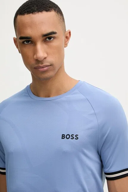 Футболка с коротким рукавом модель T-shirt męski BOSS Green, синий — фото 4