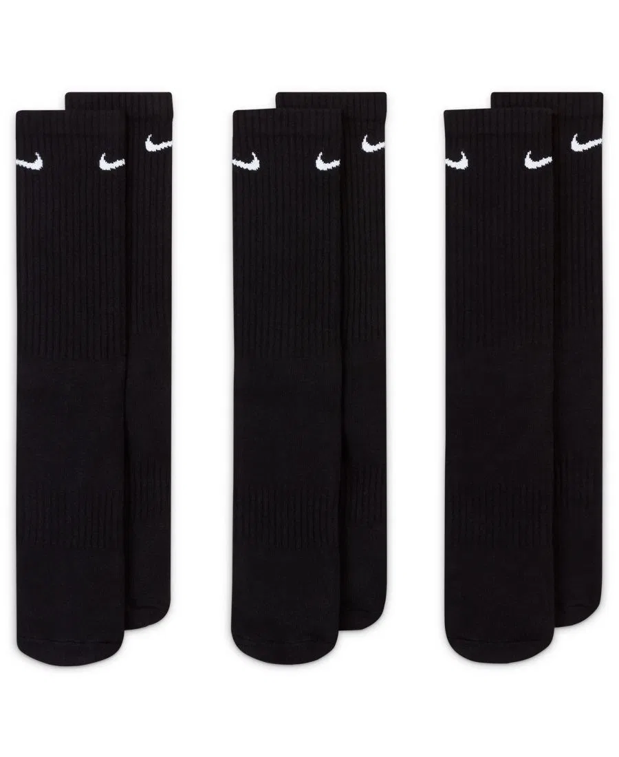 Мужские повседневные носки средней высоты, комплект из 3 пар Nike, Black/White — фото 3