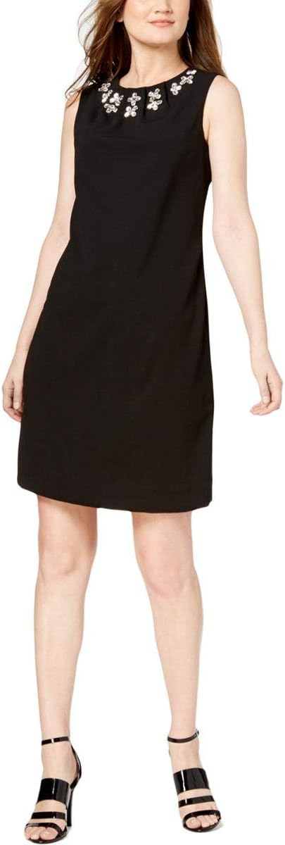 

Женское платье-халат Calvin Klein без рукавов с декорированной отделкой горловины, Black