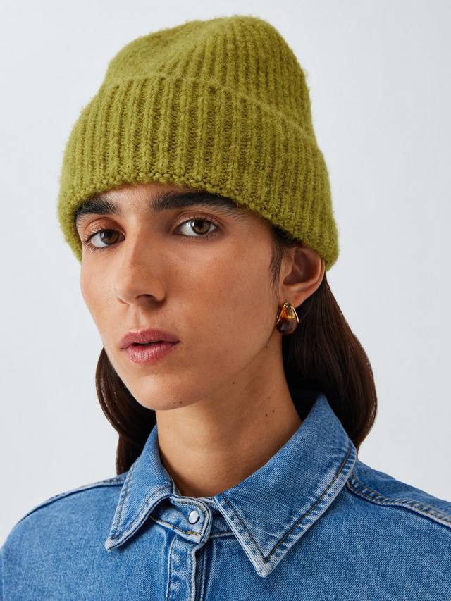 

Пушистая шапка-бини из шерстяной смеси John Lewis, Olive