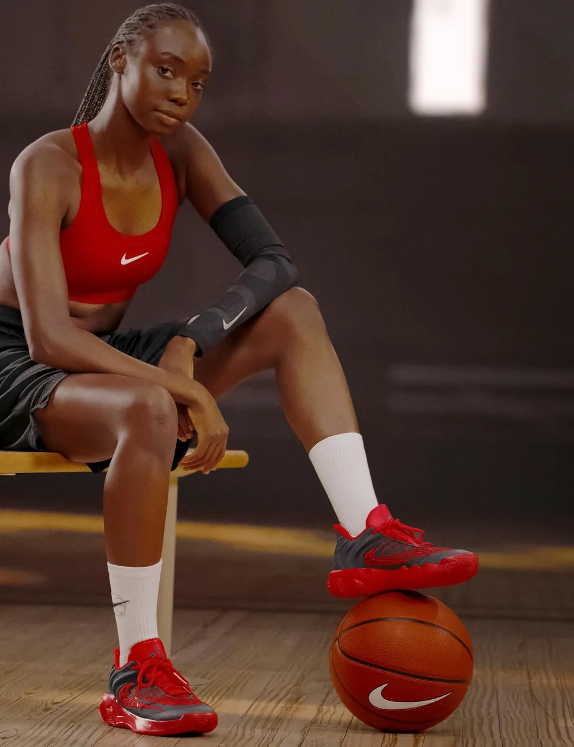Кроссовки для баскетбола Nike Giannis Immortality 4 для взрослых унисекс, черный/красный — фото 2