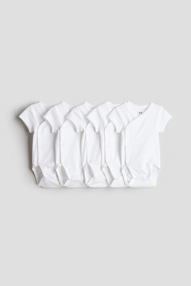 

Упаковка из 5 хлопковых боди H&M, белый