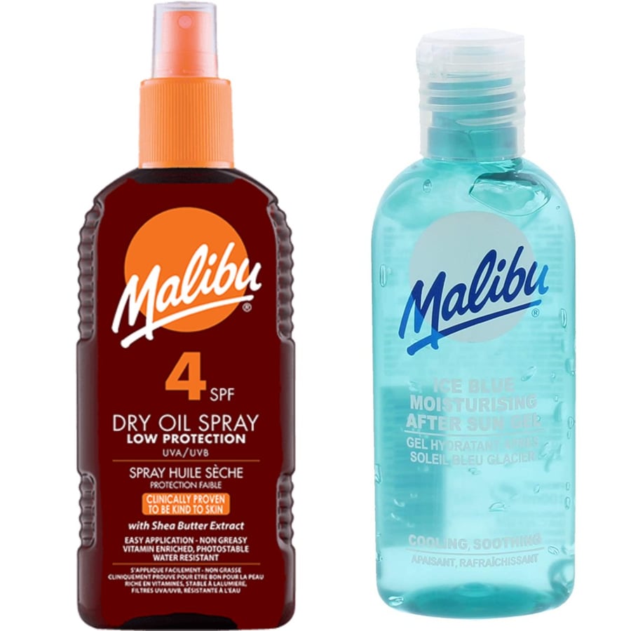 

Масло для загара Malibu SPF4 200 мл + Гель после загара 100 мл