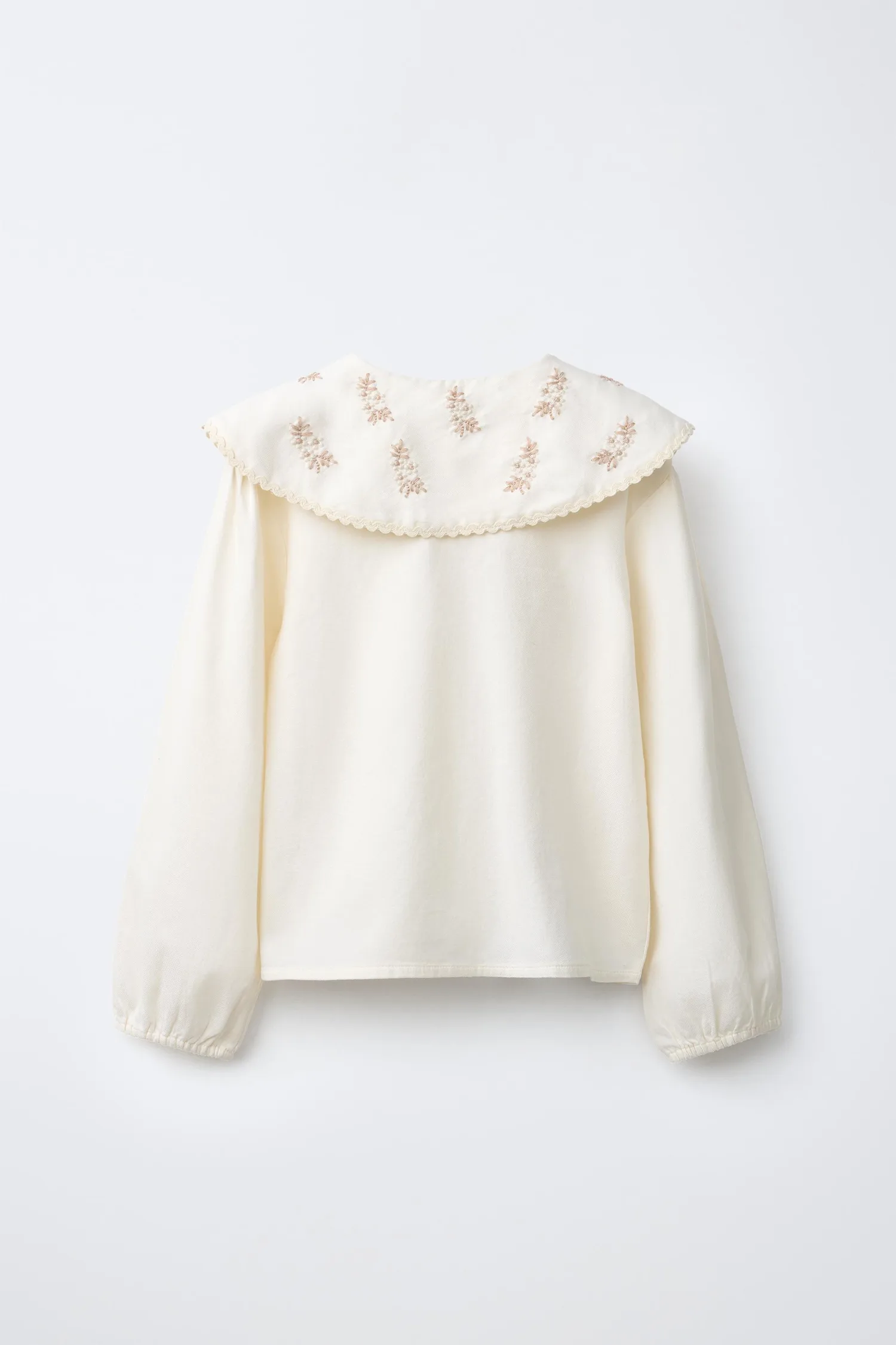 Пижама с вышитыми цветами, 6-14 лет Zara, экрю — фото 3