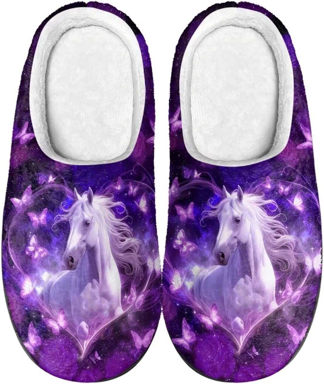 

Домашние тапочки с принтом для женщин и мужчин, нескользящие, пушистые, удобные для дома и улицы Baxinh, фиолетовый