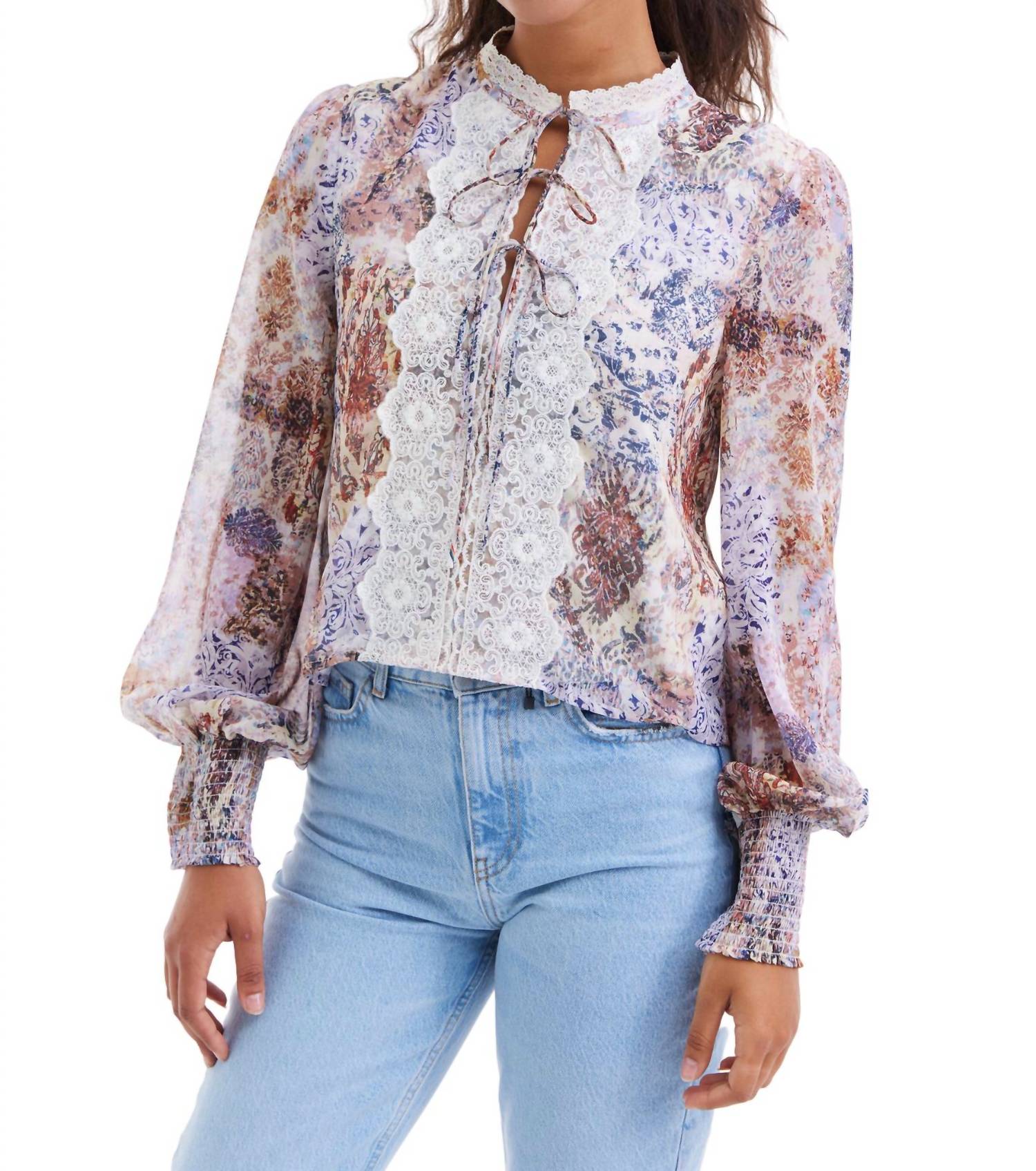 

Блузка Willa в стиле пэчворк ALLISON NEW YORK, цвет patchwork