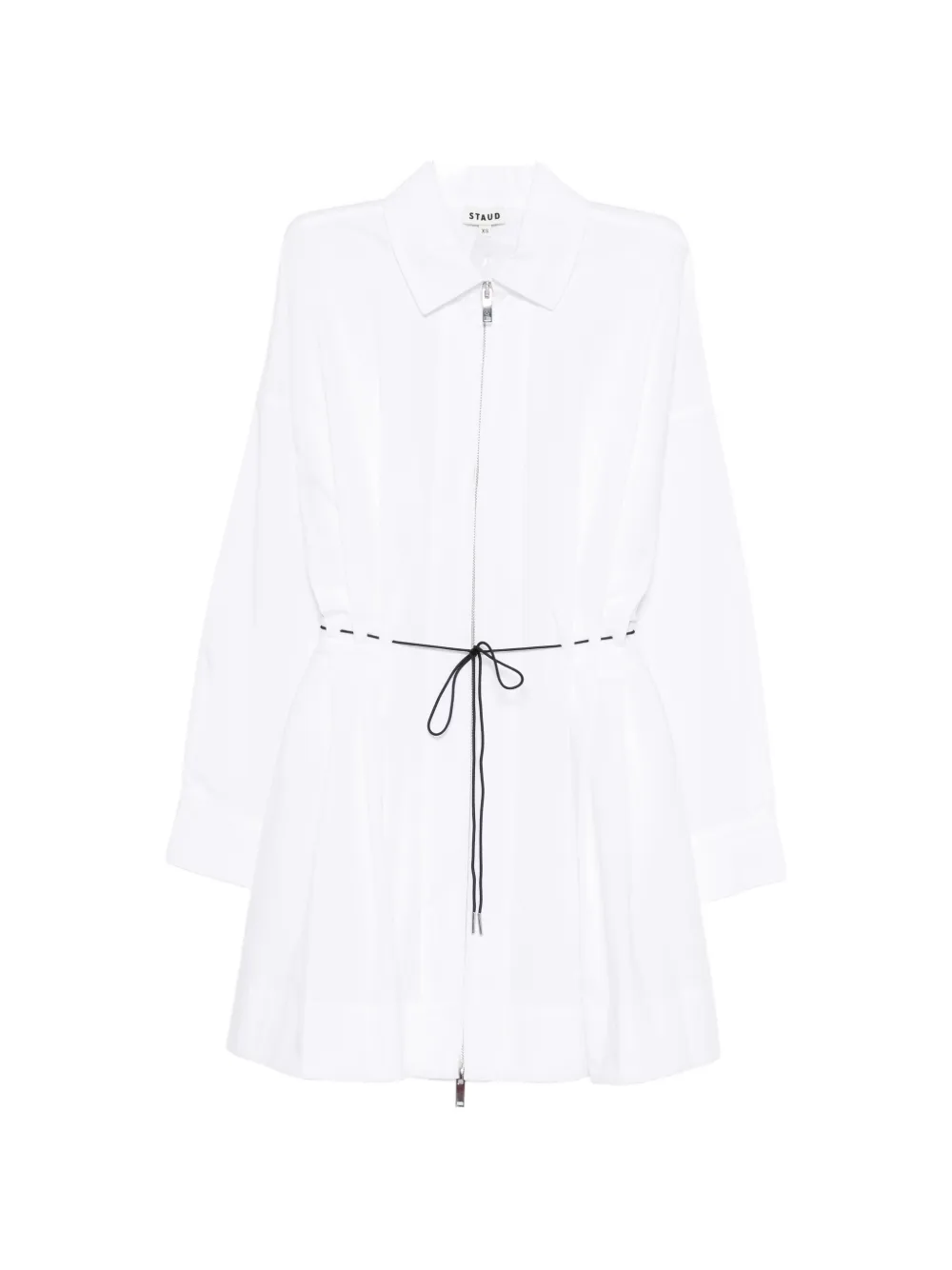 

Мини-платье на молнии с кулиской Staud, белый