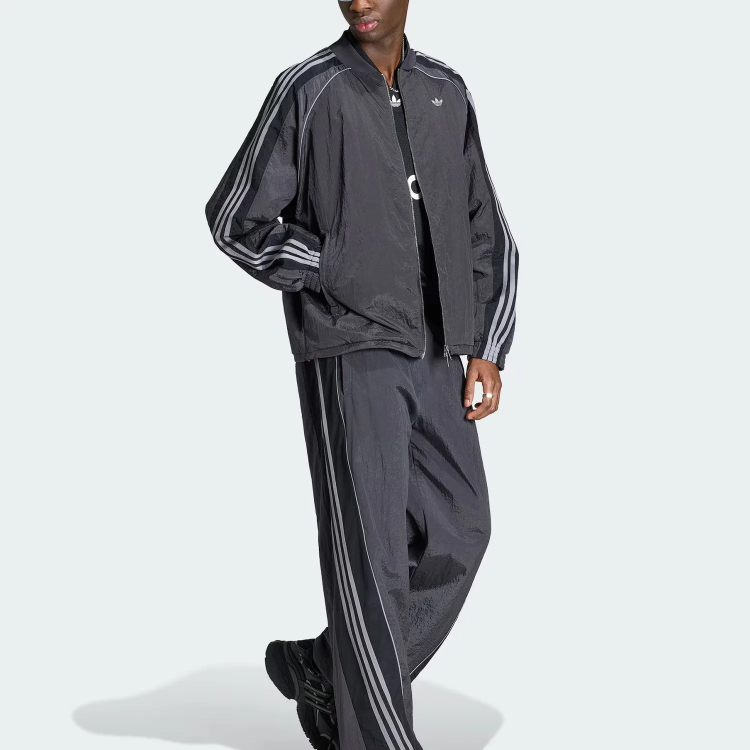 Куртка Adilenium Season 5 Track Top Adidas Originals, графитово-черный — фото 4