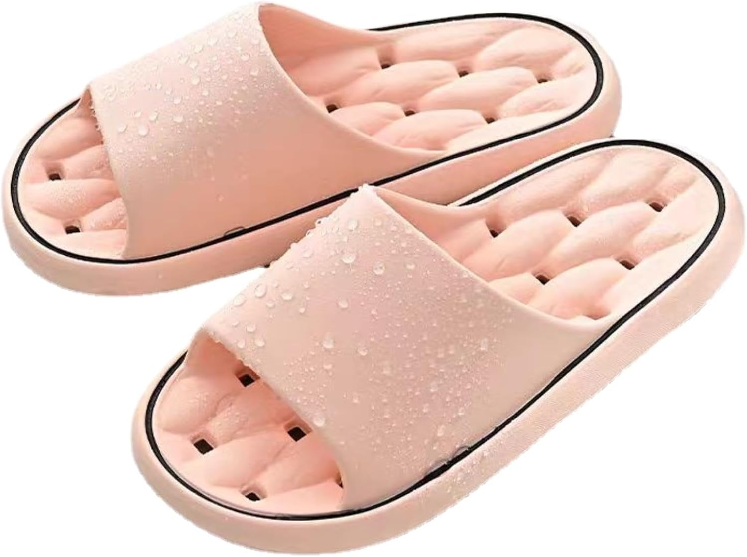 

Душевые шлепанцы для ванной для женщин и мужчин, с вырезами, комфортная мягкая подошва, противоскользящие, быстро сохнущие, тапочки для дома, пляжные сандалии, летняя обувь Iwhgrmp, розовый