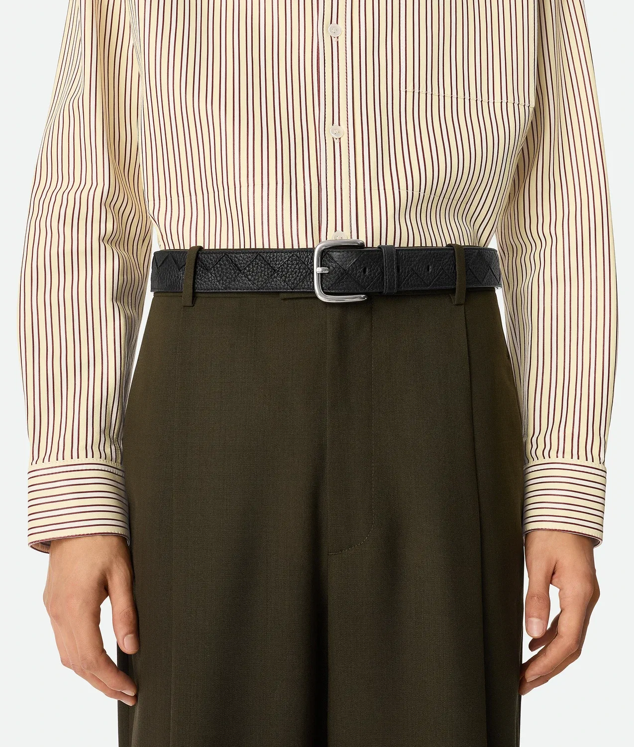Intrecciato Taurillon Belt BOTTEGA VENETA, черный — фото 2