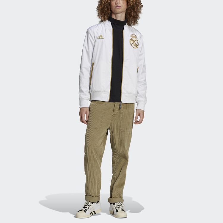 Мужская куртка Real Madrid CF белого цвета Adidas, белый — фото 2