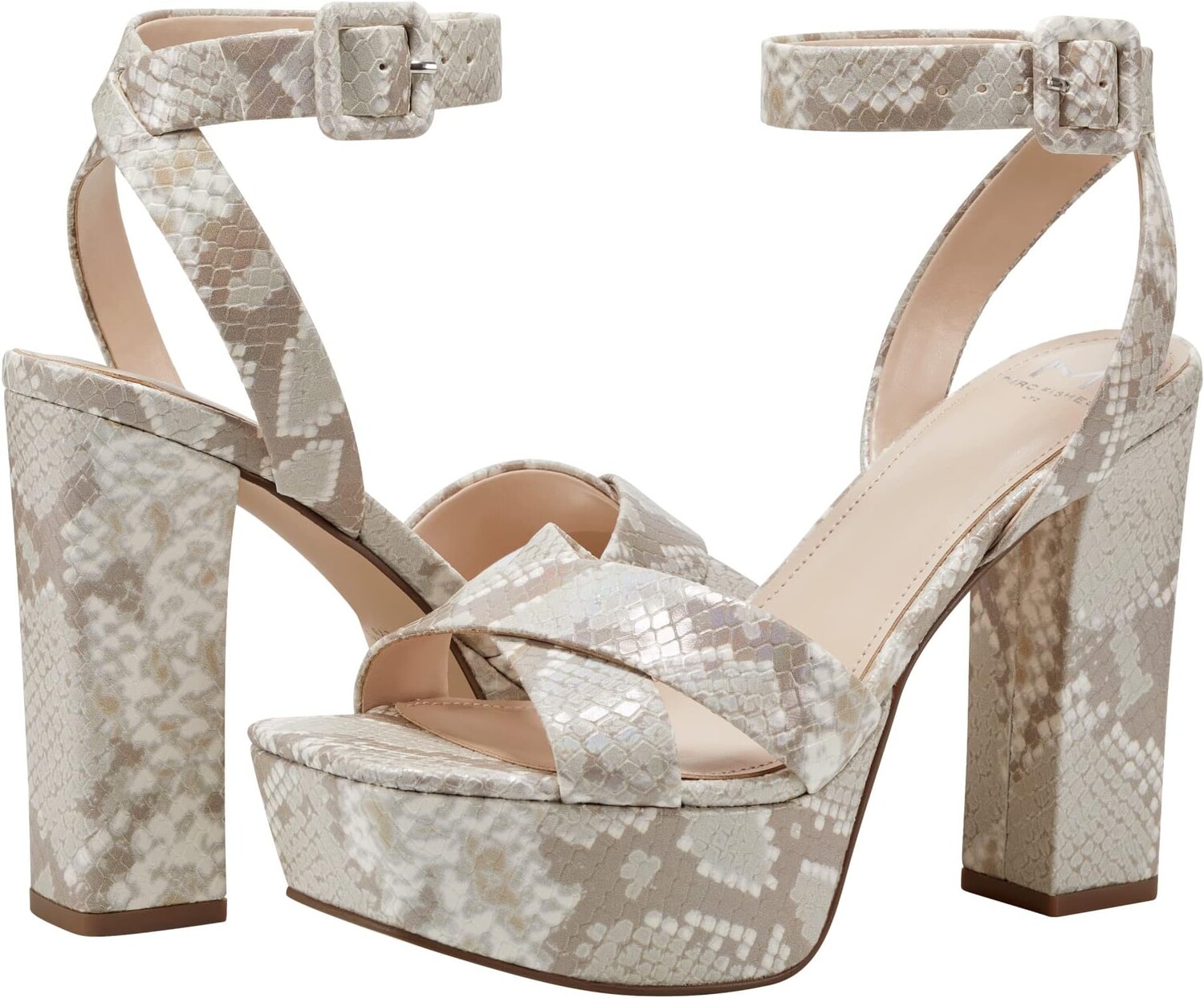 

Сандалии Marc Fisher LTD Faril, цвет Cream Snake Leather