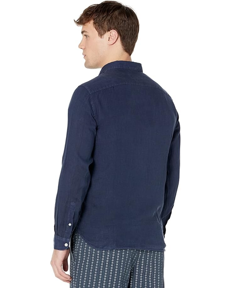 

Рубашка SERGE BLANCO Long Sleeve Linen Shirt, цвет Marine