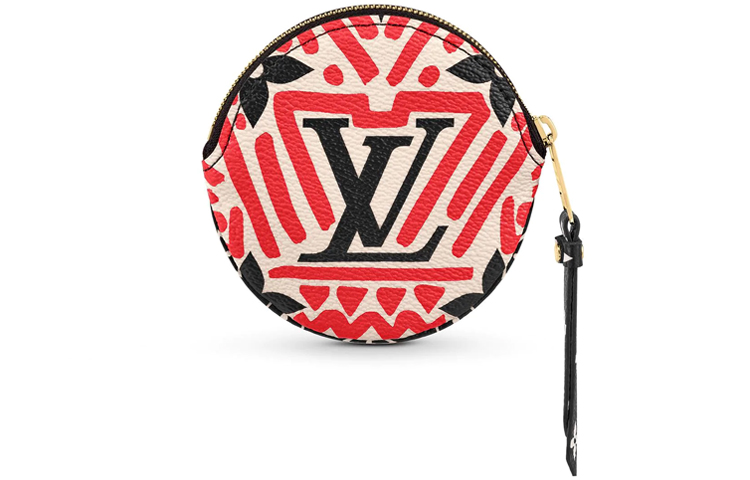 

LOUIS VUITTON Круглый кошелек для монет Crafty, кремовый/красный