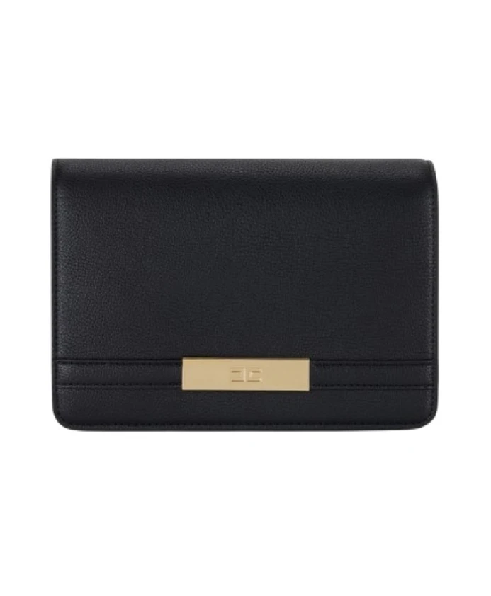 

Черная сумка через плечо с золотыми деталями Elisabetta Franchi, черный