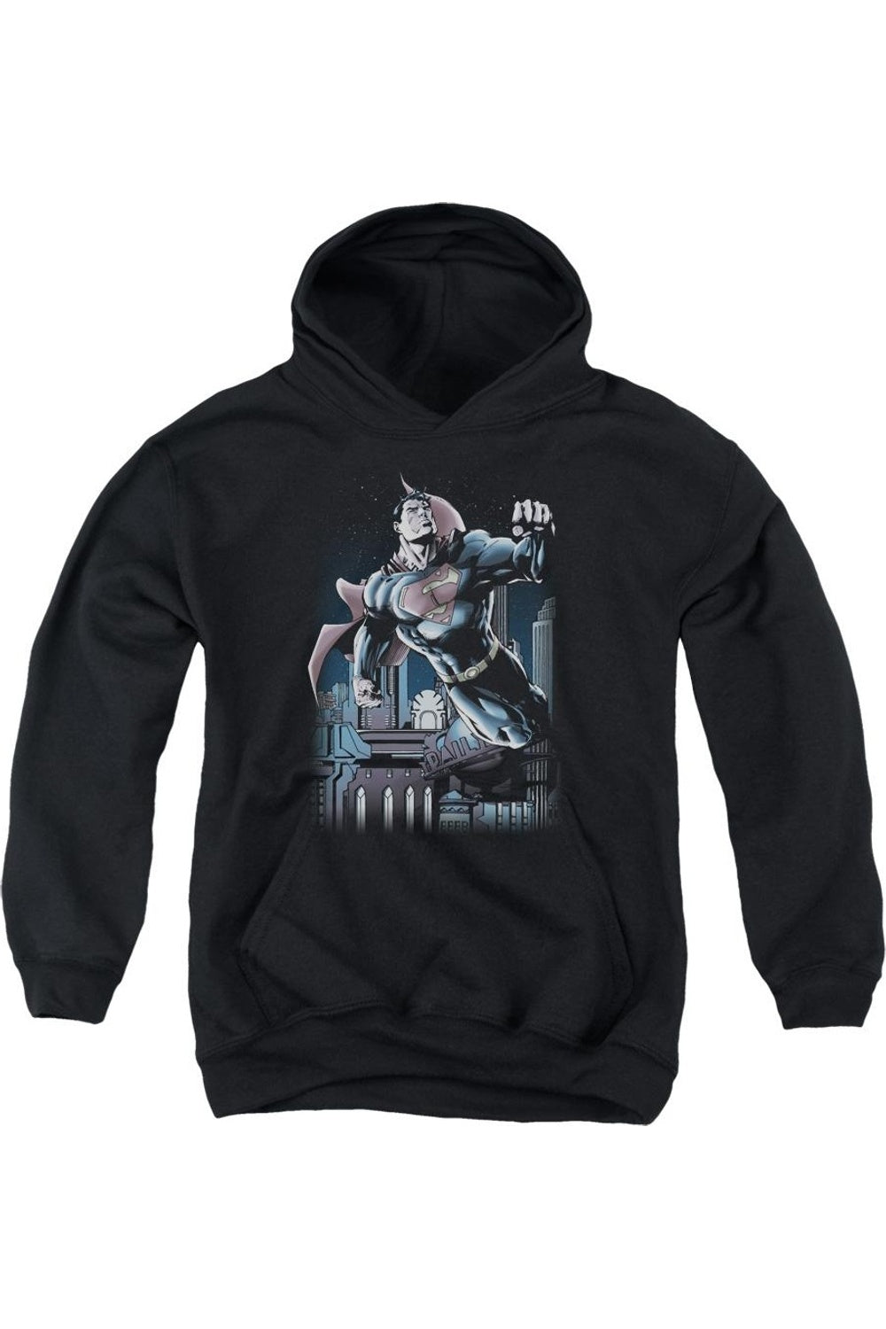 

Толстовка с капюшоном Superman "Ночной бой" для молодежи Gildan, черный