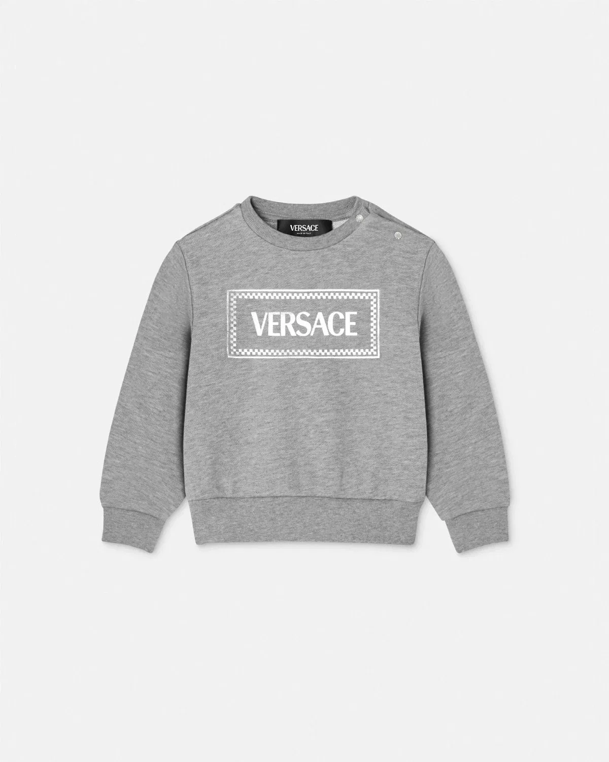 Детский свитшот с винтажным логотипом 90-х VERSACE, серый