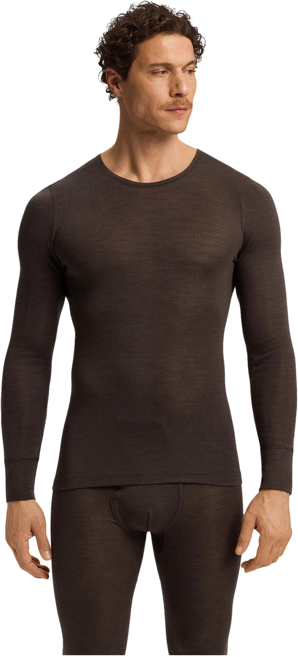 

Мужская шерстяная шелковая рубашка с длинным рукавом Hanro, Earthy Ink