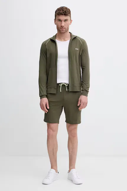 Худи на молнии Mix&Match Jacket Z BOSS, зеленый — фото 2