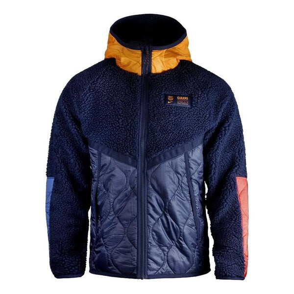 

Куртка Nike FC Barcelona color block hooded jacket 'Blue Void', синий