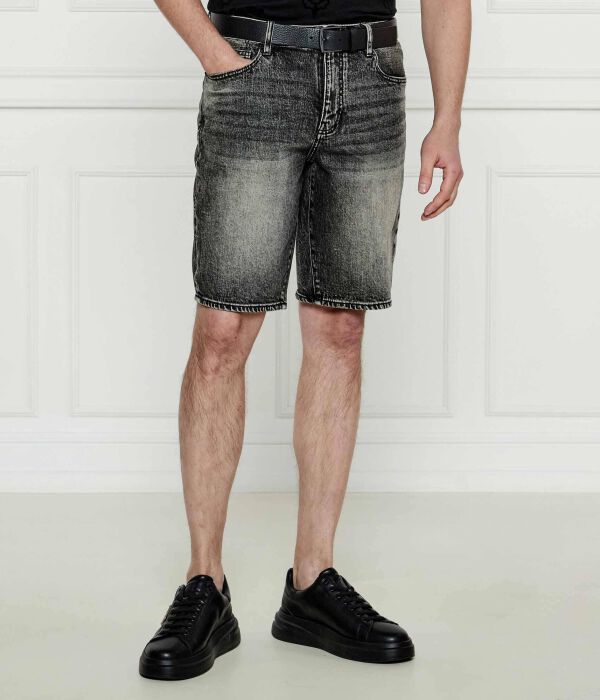 

Джинсовые шорты мужские Armani Exchange с эффектом потертости, черный