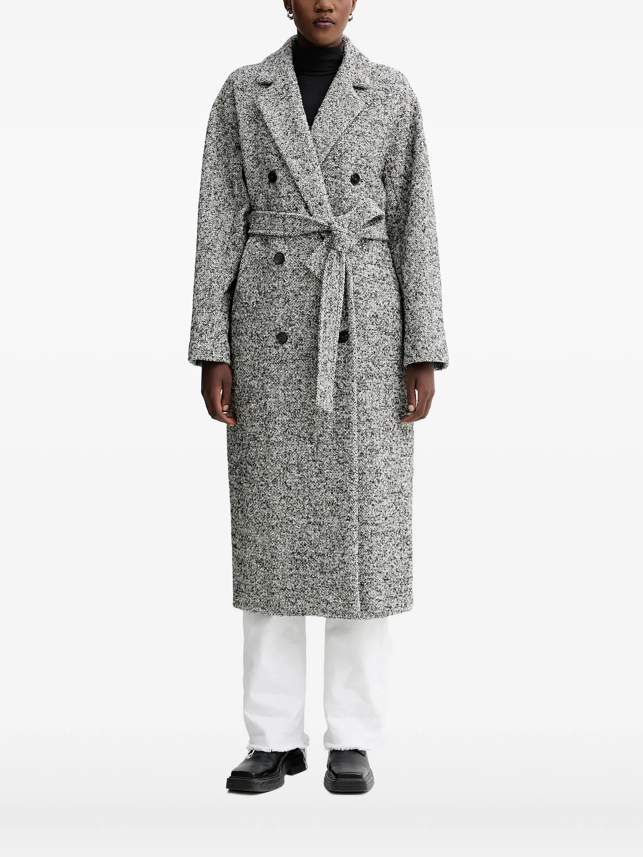 

Двубортное пальто с поясом Marc O'Polo, серый