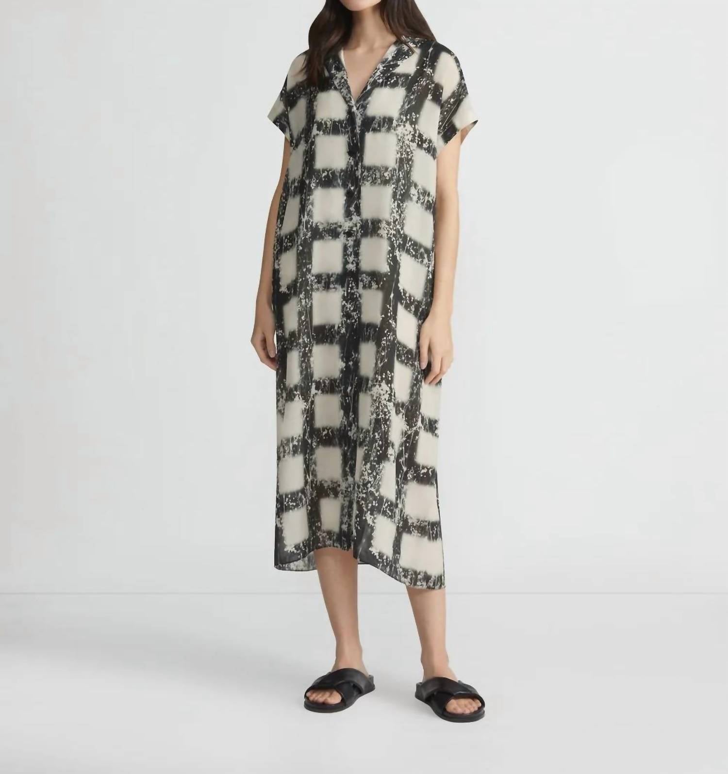 

Черно-белое платье с каплевидными рукавами Lafayette 148