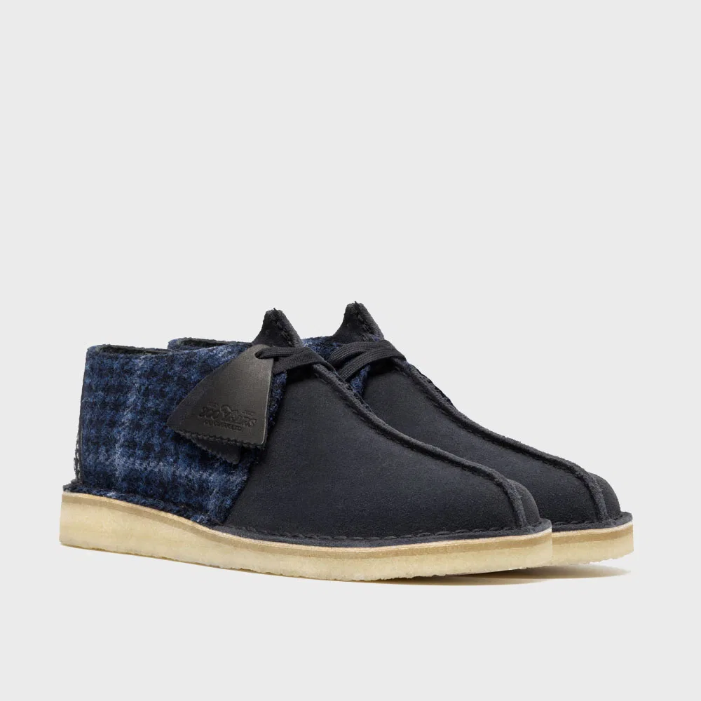 Мужские ботинки-дезерты Clarks Originals Desert Trek Navy Harris Tweed Combo