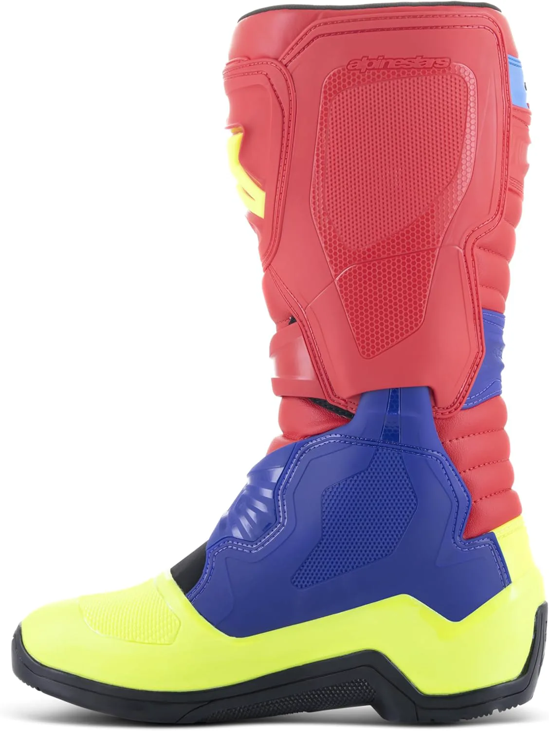 Мотокроссовые ботинки Alpinestars Tech 3 для взрослых, 12 размер, ярко-красный/темно-синий/флуоресцентно-желтый — фото 4