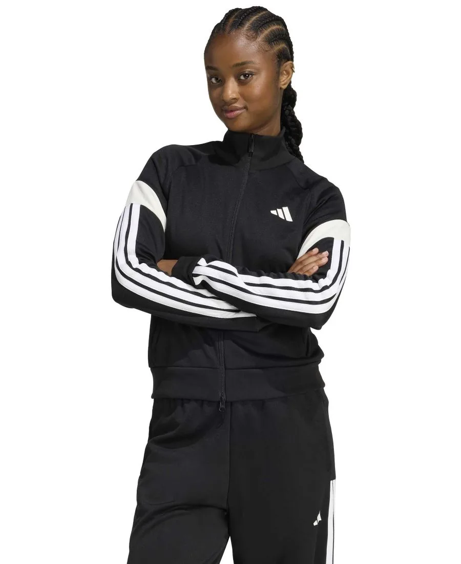 Женская облегающая спортивная куртка Tiro Adidas, черный/off белый/белый