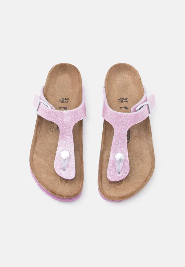 Детские сандалии gizeh с узким т-образным ремешком и космическим блеском Birkenstock, Lavender — фото 4