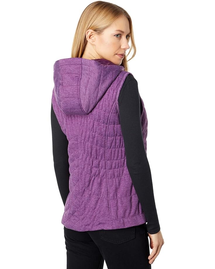 

Утепленный жилет Avec Les Filles Quilted Knit Membrane Hooded Vest, цвет Berry