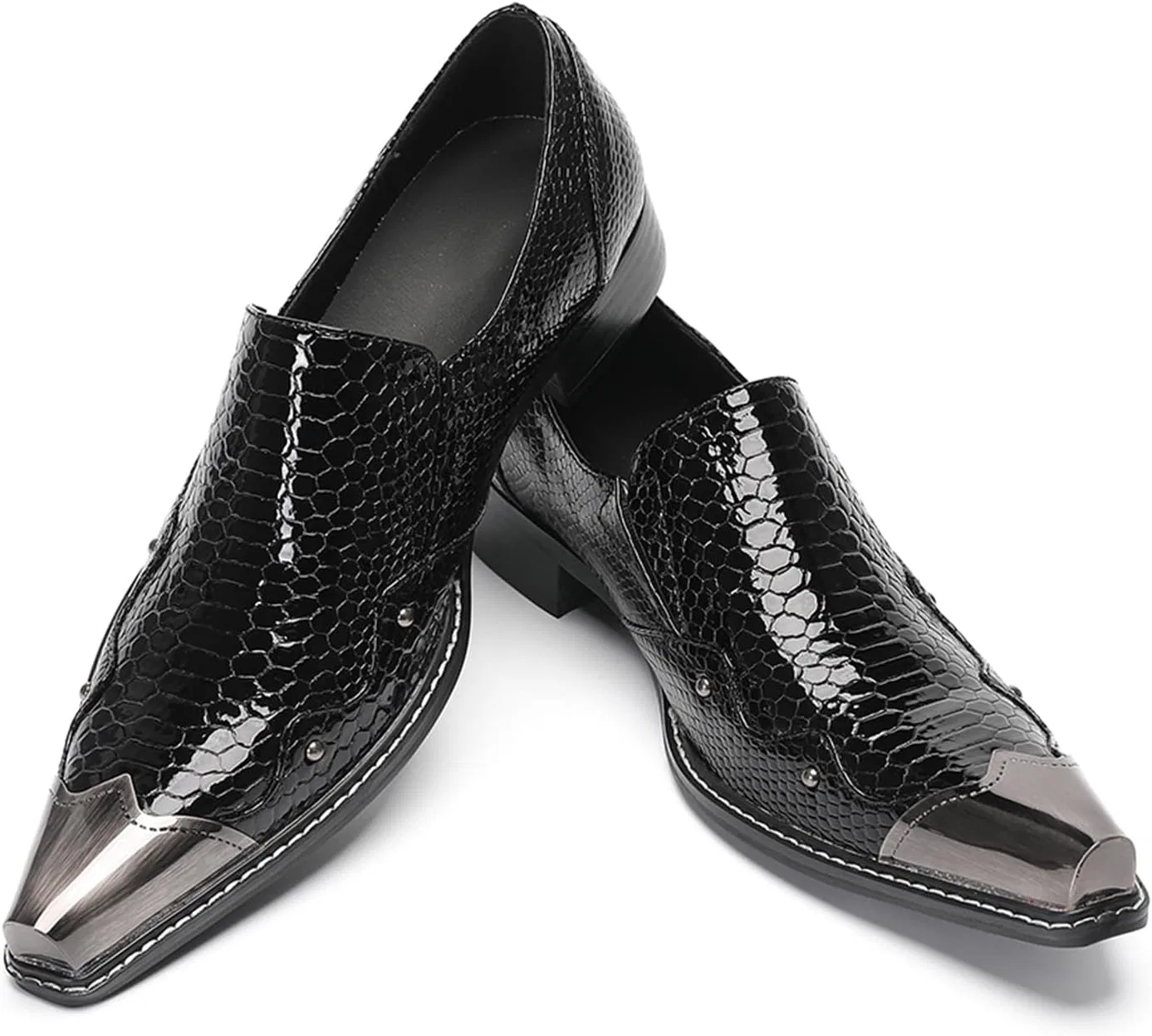 Туфли Shoes, Breathable Leather Shoes, Handmade Comfort Shoes with Metal Cap for Party, Leisure, Night Club and Business HGTREDPK, Black — фото 3