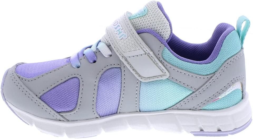 Детские кроссовки TSUKIHOSHI Rainbow Kids - с застежкой на ремешок, пригодные для стирки в машине, с широкой носочной частью и противоскользящими, немаркими подошвами, для детей 4-12 лет, фиолетовый/серый — фото 2