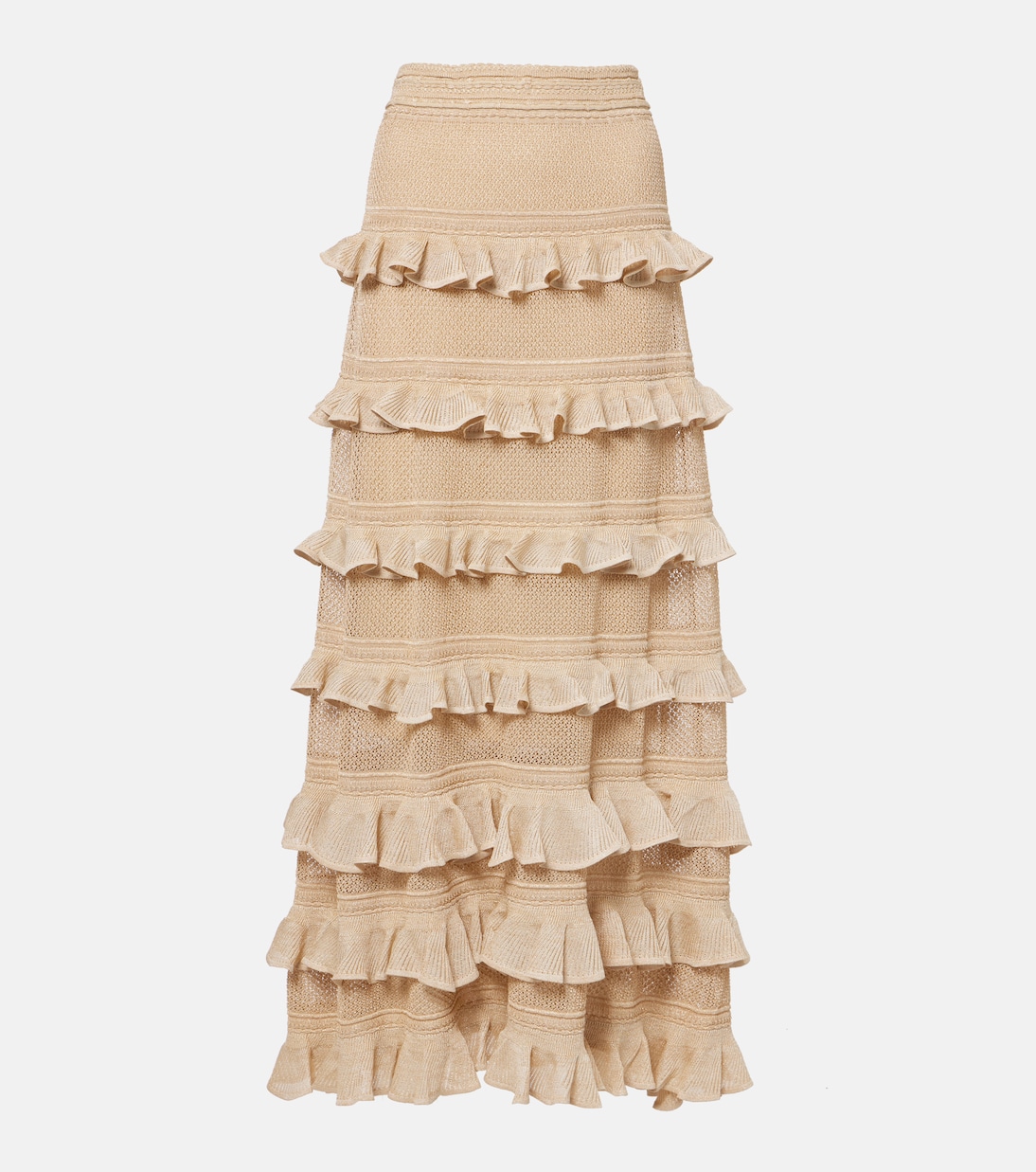 

Юбка макси с оборками Illuminate Zimmermann, Metallic Gold