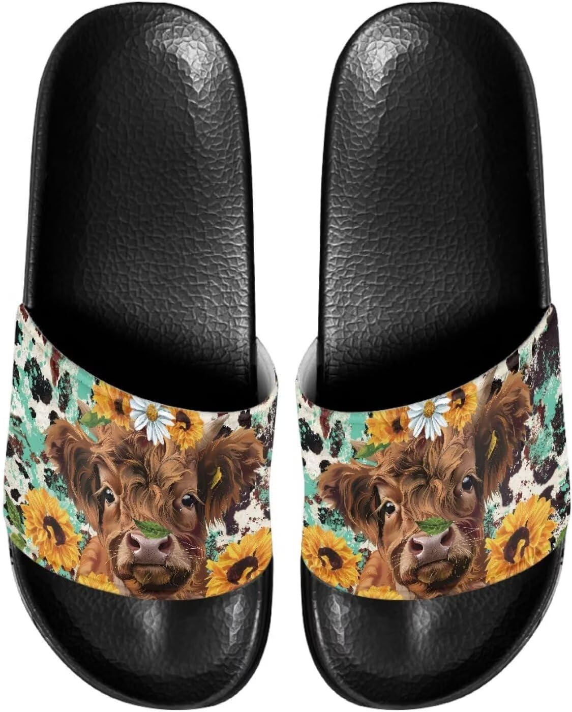 

Унисекс тапочки Mumeson, домашняя обувь, летние нескользящие пляжные сандалии, легкие тапочки для дома и улицы, размеры США 5-11, Cow Sunflower