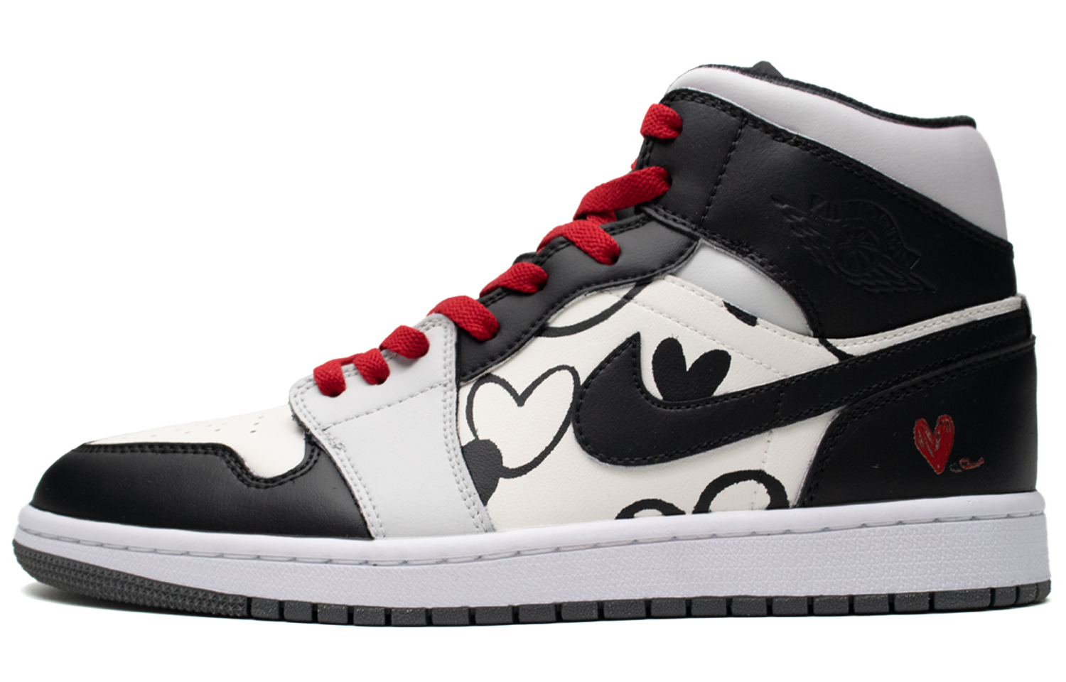 

Jordan Баскетбольные кроссовки Air 1 Mid Mixed Heart Slip Coverage Mid Top Vintage, мужские, черные