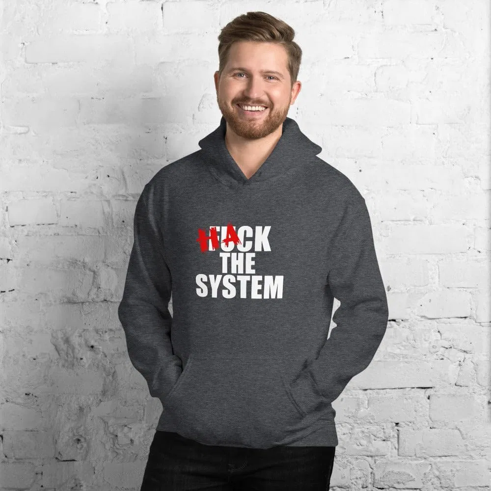 Худи унисекс Hack the system, Maroon — фото 3