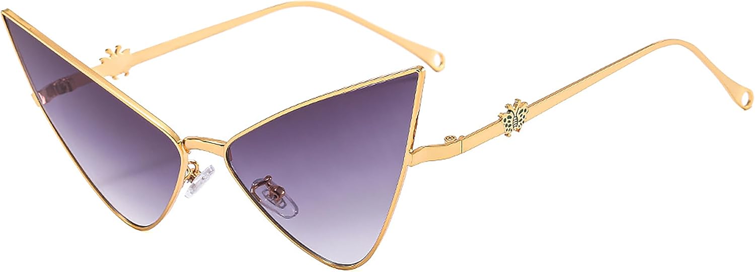 

Солнцезащитные очки в крупной оправе, уникальные солнцезащитные очки в металлической оправе, очки в оправе неправильной формы, солнцезащитные очки «кошачий глаз» Generic, F